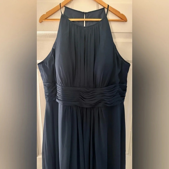 Azazie Bonnie Bridesmaid Dress Navy Size A20 Unaltered - Picture 6 of 10